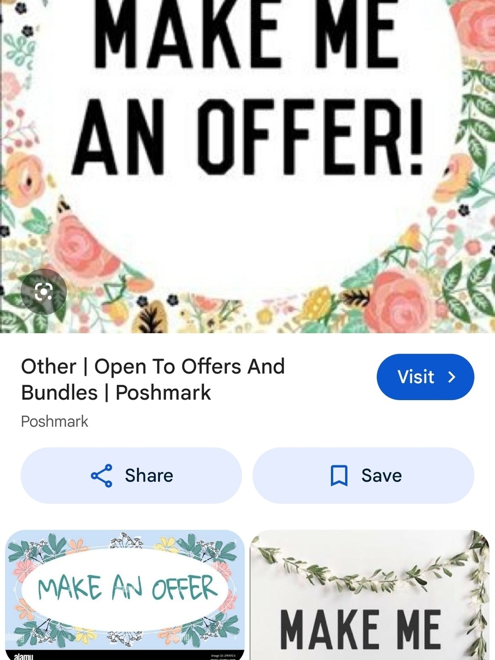 Floral 'Make Me An Offer' Party Sign – Pink and Green